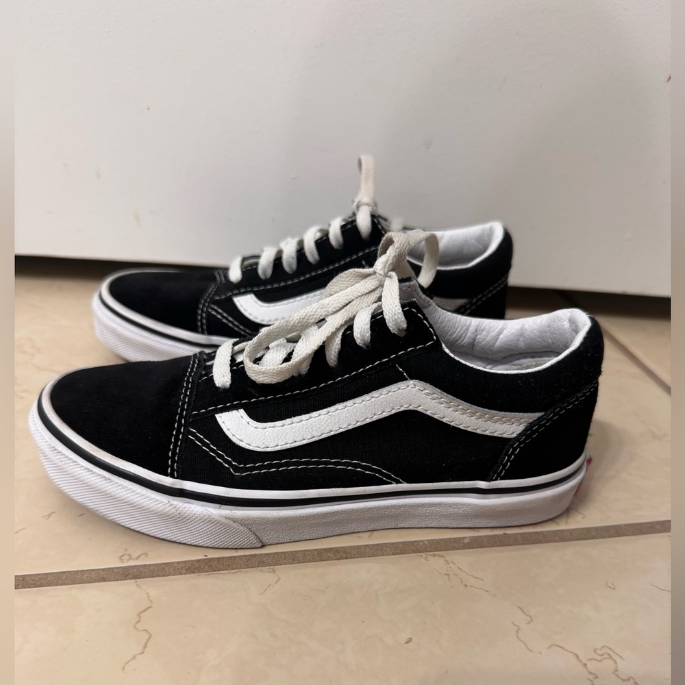 Vans Kids Classic Black and White Sneakers
